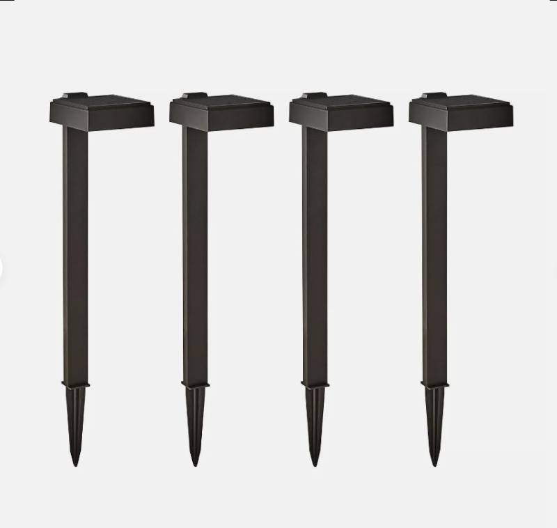 lot 137 image: Members Mark 4-Piece LED Solar Down Lights - Matte Black
