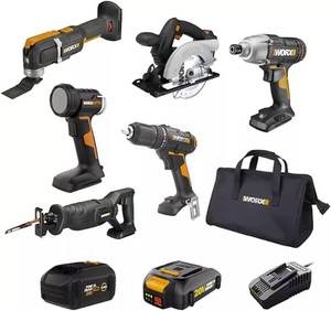 lot 97 image: NEW WORX WX919L Power Share 6-Tool Combo Kit