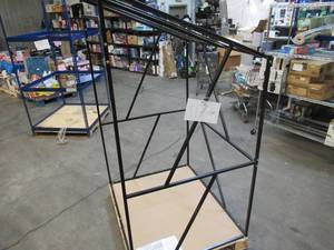 lot 117 image: Welded Black Metal Frame Built to Fit Onto Pallets with Angled Roof - Perfect for Projects