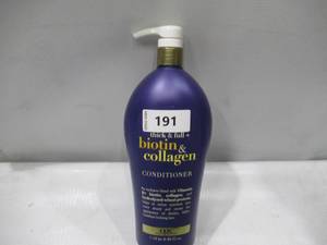 lot 191 image: NEW OGX Thick & Full  Biotin & Collagen Conditioner, 40 fl. oz.