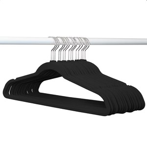 lot 246 image: NEW Members Mark Elite Quality Velvet Hangers - 50 Pack - Black