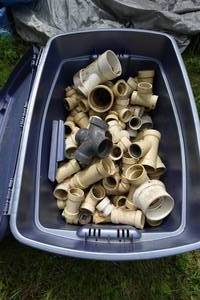 lot 48 image: Large Bin of PVC Connectors