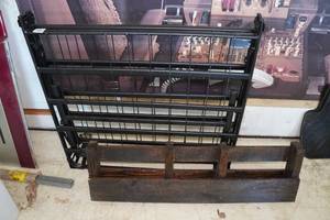 lot 74A image: Folding Bed Frame and Wood Organizer