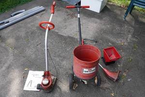 lot 64A image: Vintage Lawn Care - Craftsman Spreader, Homelite Trimmer