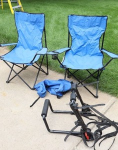 lot 31 image: Portable Folding Chairs, Automobile Rack