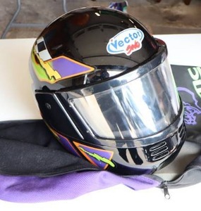 lot 56 image: Vector Sno XL Snowmobile Helmet w Arctic Cat Helmet Bag Case