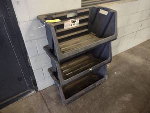lot 116 image: (3) Muscle Rack Stackable Storage B...