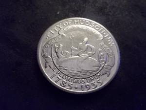 Hudson, New York, 150 Year Anniversary Commemorative Silver Half Dollar 1935