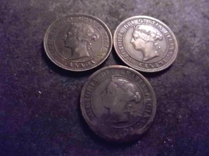 1882, 1884, 1889 Canada Large Cents