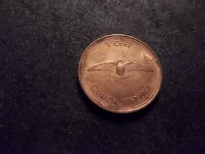 1967 Canada Rock Dove Cemtennial 1 Cent Coin