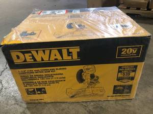 DEWALT 20V MAX Cordless 7-14 in. Sliding Miter Saw with (1) 20V Battery 4.0Ah   Customer Returns See Pictures
