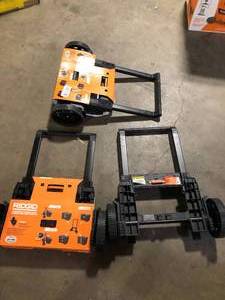 Lot of RIDGID Pro Gear System Gen 2.0 Durable All Terrain Rolling Tool Box Attachment With 9 in. Heavy Duty Wheels Customer Returns See Pictures