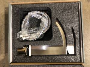 FLG Single-Handle Single-Hole Waterfall Bathroom Faucet Deck Mounted Bathroom Sink Faucet in Brushed Nickel Customer Returns See Pictures