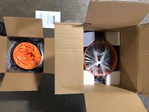 VEVOR Portable Ventilator 8 in. Heavy Duty Blower Fan with 16.4 ft. Duct Hose 195W Industrial Utility Blower 1070CFM, Orange Customer Returns See Pictures