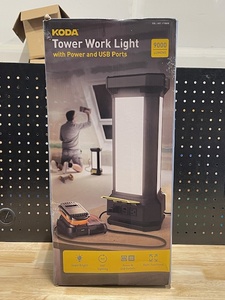 3-Sided Tower LED Work Light with USB and Outlets
