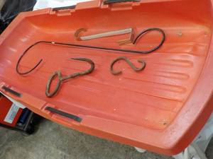 lot 34 image: Sled, Vintage Tool and Hooks...