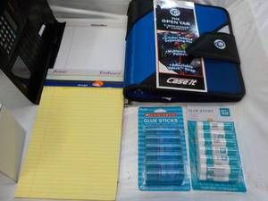lot 37 image: 3 Ring Binder, Notepads and Glue St...