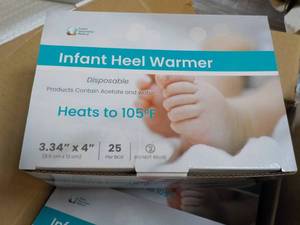 lot 52 image: 4 x 25 ct each Infant Heel Warmers-...