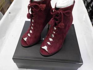lot 64 image: Coach Lena Lux Suede Burgundy Shoes...