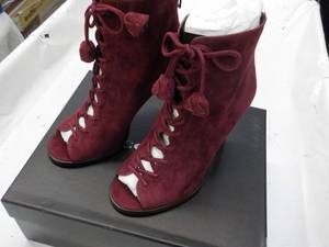 lot 65 image: Coach Lena Lux Suede Burgundy Shoes...