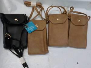 lot 128 image: 4 Womens New Crossbody Bags...