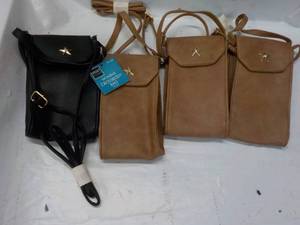 lot 129 image: 4 Womens New Crossbody Bags...