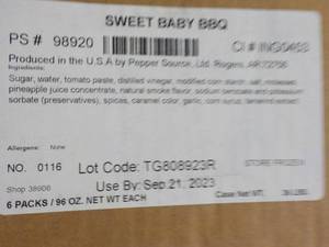 lot 155 image: Case of Barbecue Sauce - past best ...