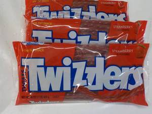 lot 168 image: 3 x 16 oz Bags Strawberry Twizzlers...