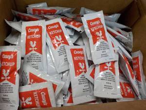 lot 177 image: 2 x 200 ct Boxes Caseys Ketchup In...