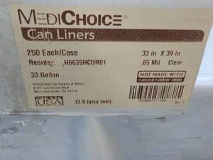 lot 229 image: 250-33 gallon Clear Can Liners...