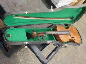lot 253 image: Violin and bow in a  Case...
