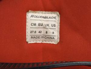 lot 63 image: Rollerblade Inline Skates Size 9 US