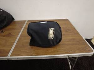 lot 112 image: Mossi Full-Face Green Motorcycle Helmet Size Small with Carry Case