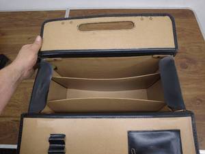 lot 117 image: Black Leather Briefcase with Compartments