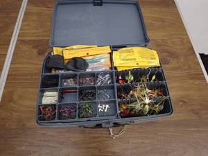 lot 130 image: Northwest Airlines Fishing Tackle Box with Lures and Accessories