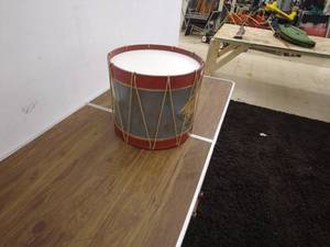 lot 15 image: Vintage-Style Rope-Tension Snare Drum with Ship Design