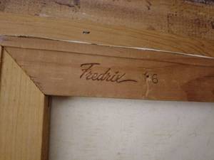 lot 250 image: Framed Landscape Painting on Canvas by Fredrix