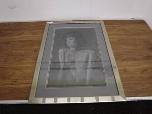 lot 258 image: Framed Artwork with Portrait of Woman