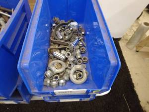 lot 292 image: Assorted Hardware Fasteners in Blue Bins