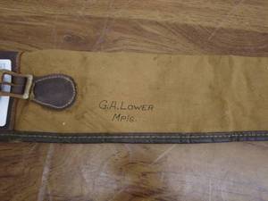lot 318 image: Vintage Canvas Rifle Sling with Brass Buckle