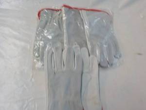 4 pair 100% Leather Work Gloves Men...