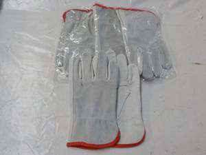 4 pair 100% Leather Work Gloves Men...
