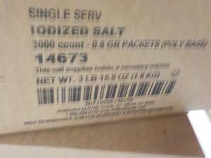 2 x 3000 ct Iodized Salt Packets...