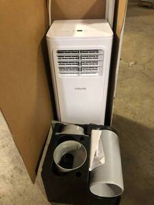 lot 4 image: Vissani 5,000 BTU 115-Volt Portable Air Conditioner for 150 sq. ft. Rooms with Dehumidifier and Remote in White Customer Returns See Pictures
