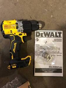 lot 10 image: DEWALT 20V Compact Cordless 12 in. Hammer Drill (Tool Only) Customer Returns See Pictures