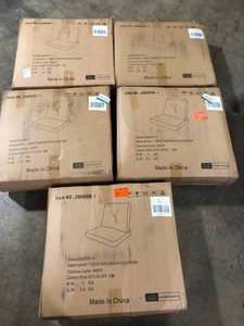 lot 38 image: Lot of Pocassy 22 in. x 24 in. 2-Piece CushionGuard Outdoor Lounge Chair Deep Seat Replacement Cushion Set in BlueCustomer Returns See Pictures