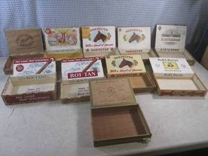 lot 33 image: (CSB) Assorted Vintage Cigar Boxes...