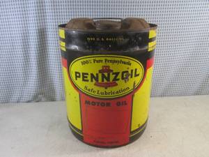 lot 86 image: (EC1) Vintage 5 Gallon Pennzoil Mot...