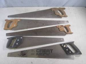 lot 102 image: (A-1) 5 Hand Saws...