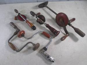 lot 107 image: (A-1) Assorted Vintage Hand Drills...